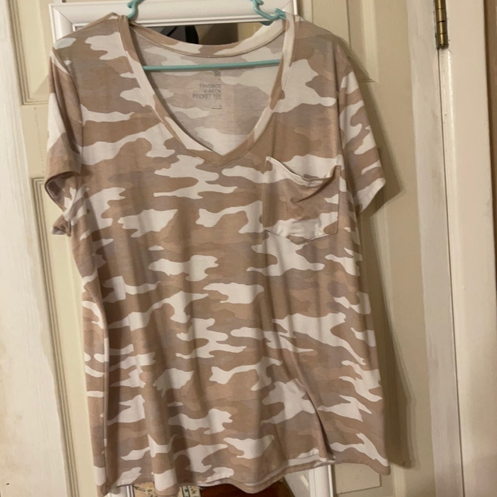 Camo VNeck Pocket Tee